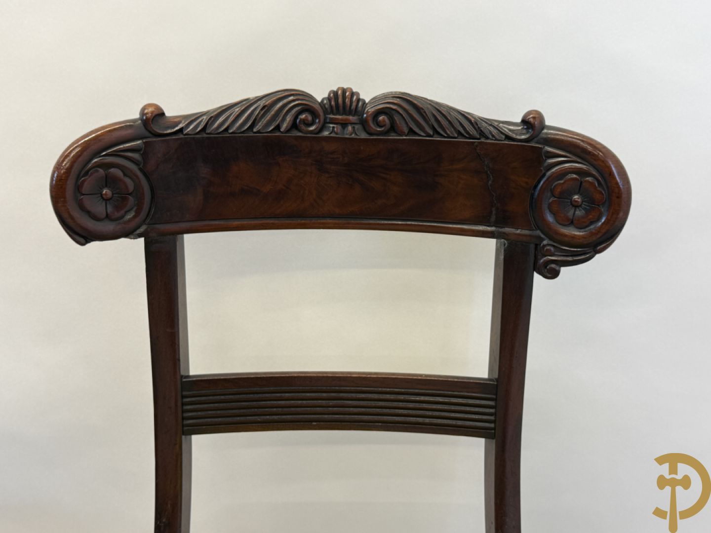 Zes mahoniehouten Charles X stoelen, 19e