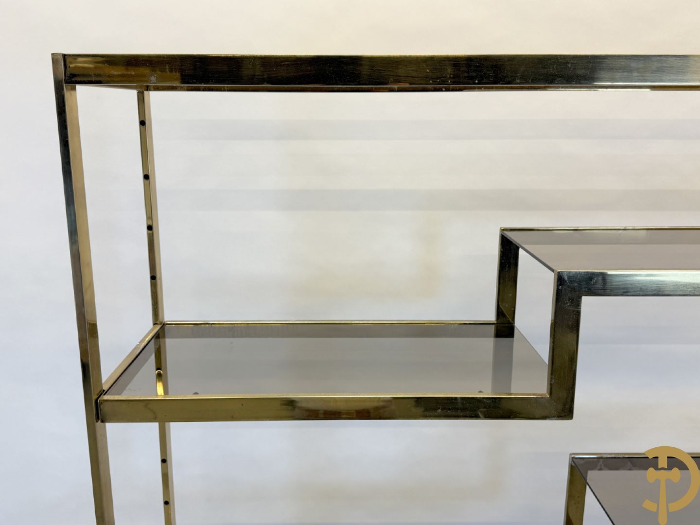 Etagère Belgochrom met fumé glas, jaren 