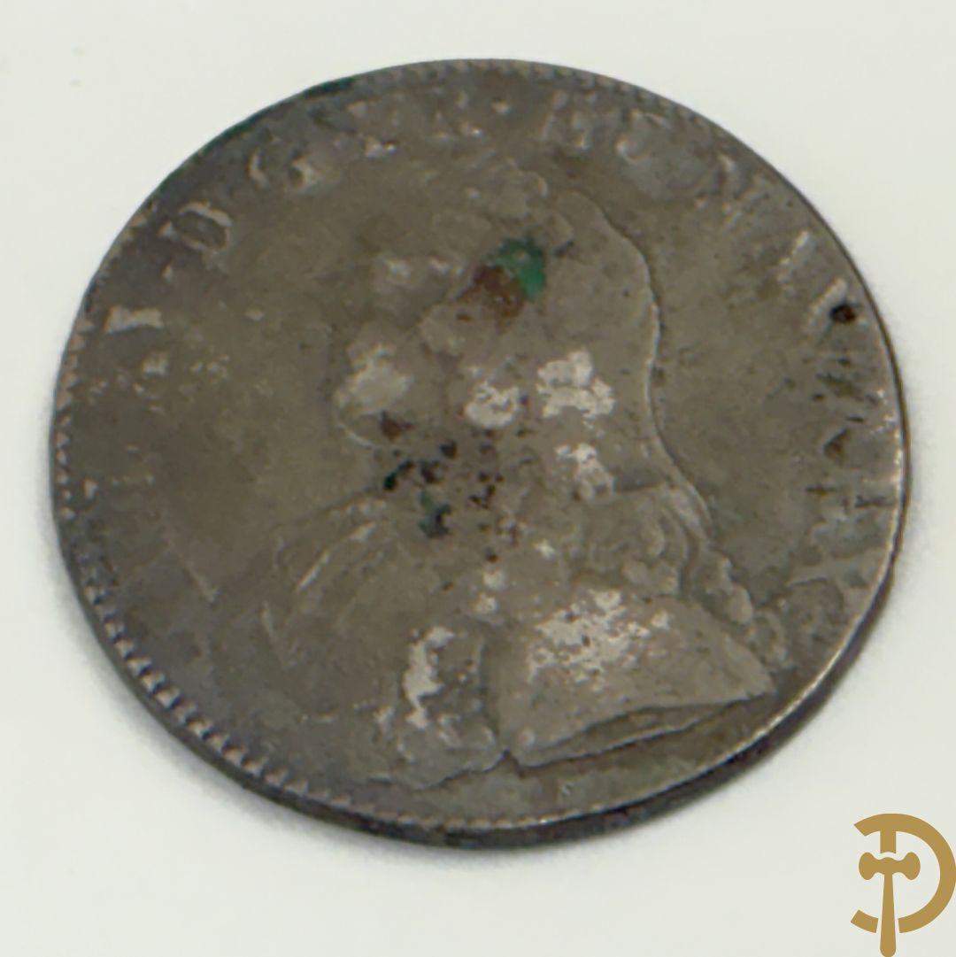 Antieke 18e Franse zilveren munt van Lodewijk XV, gedateerd 1740