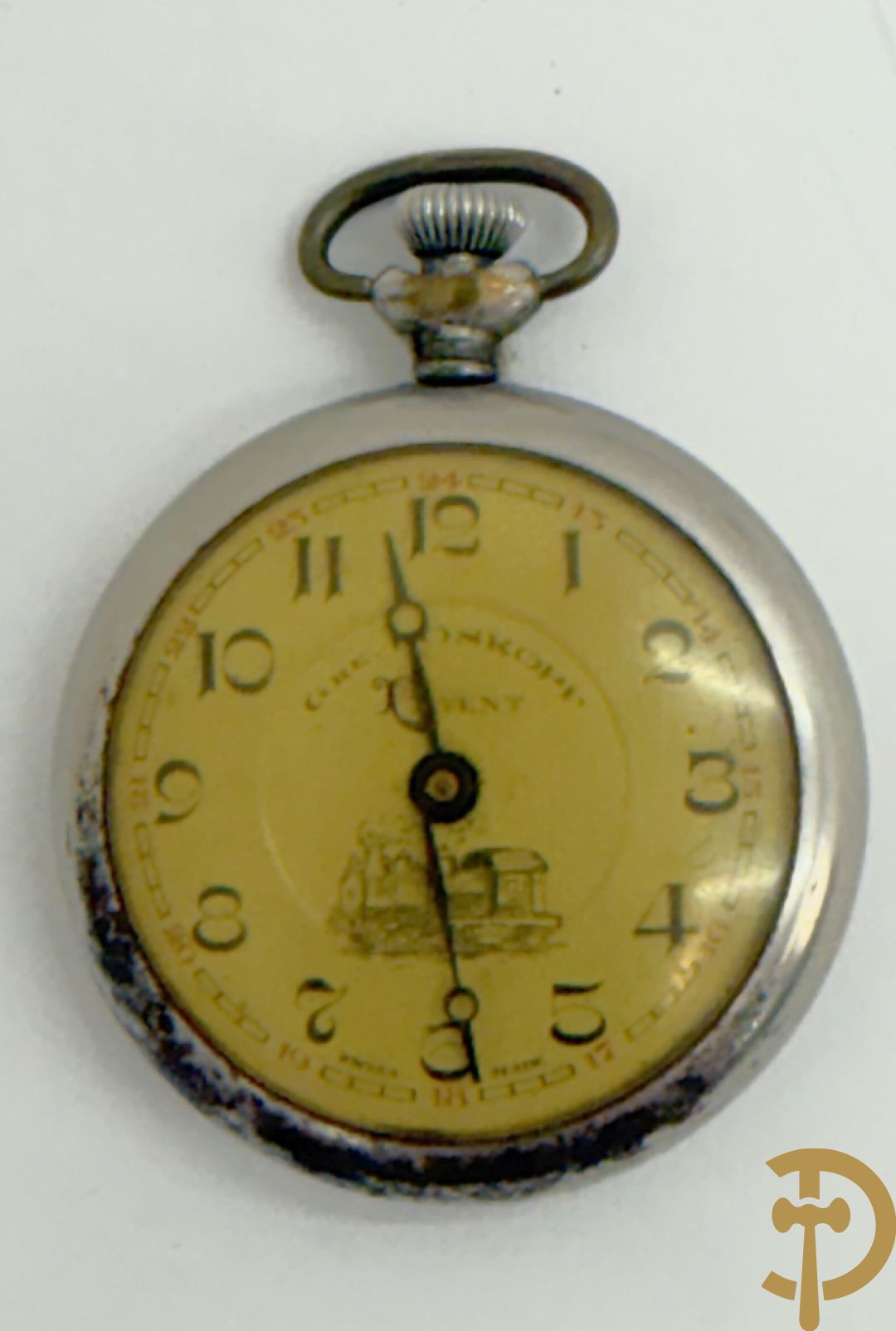 2 zakhorloges Roskpf + zakhorloge met jachtmotieven + zakhorlogehanger + 2 zakhorlogekasten + chrono (na te zien) + zakhorloge Bacschmed