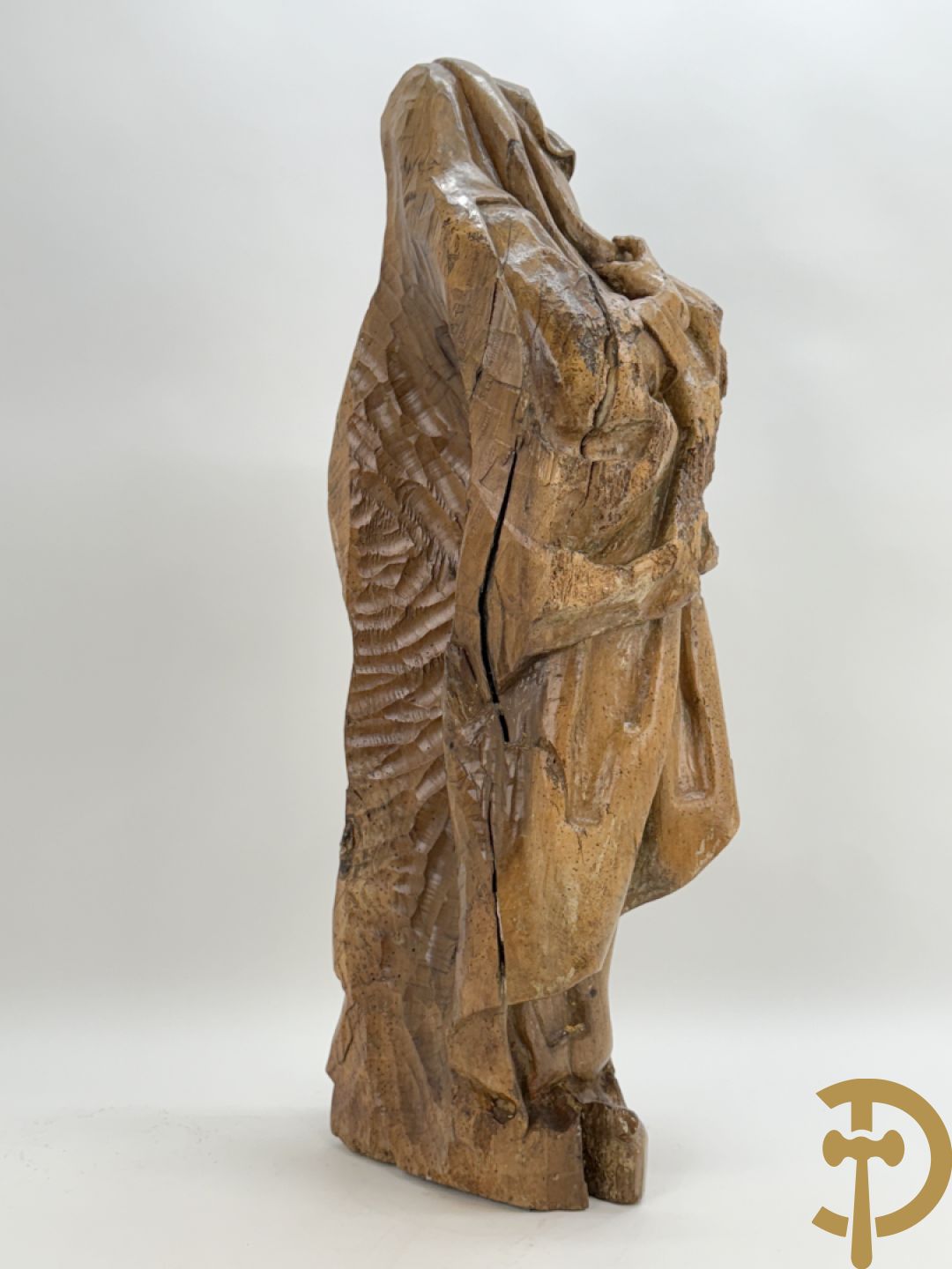 Houtgesculpteerd Mariabeeld, 18e