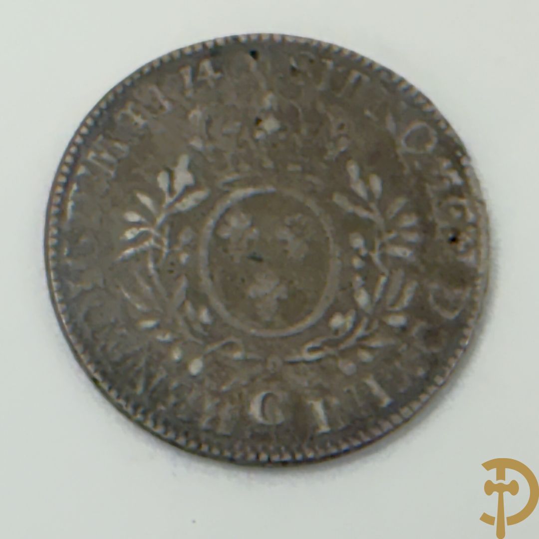 Antieke 18e Franse zilveren munt van Lodewijk XV, gedateerd 1740