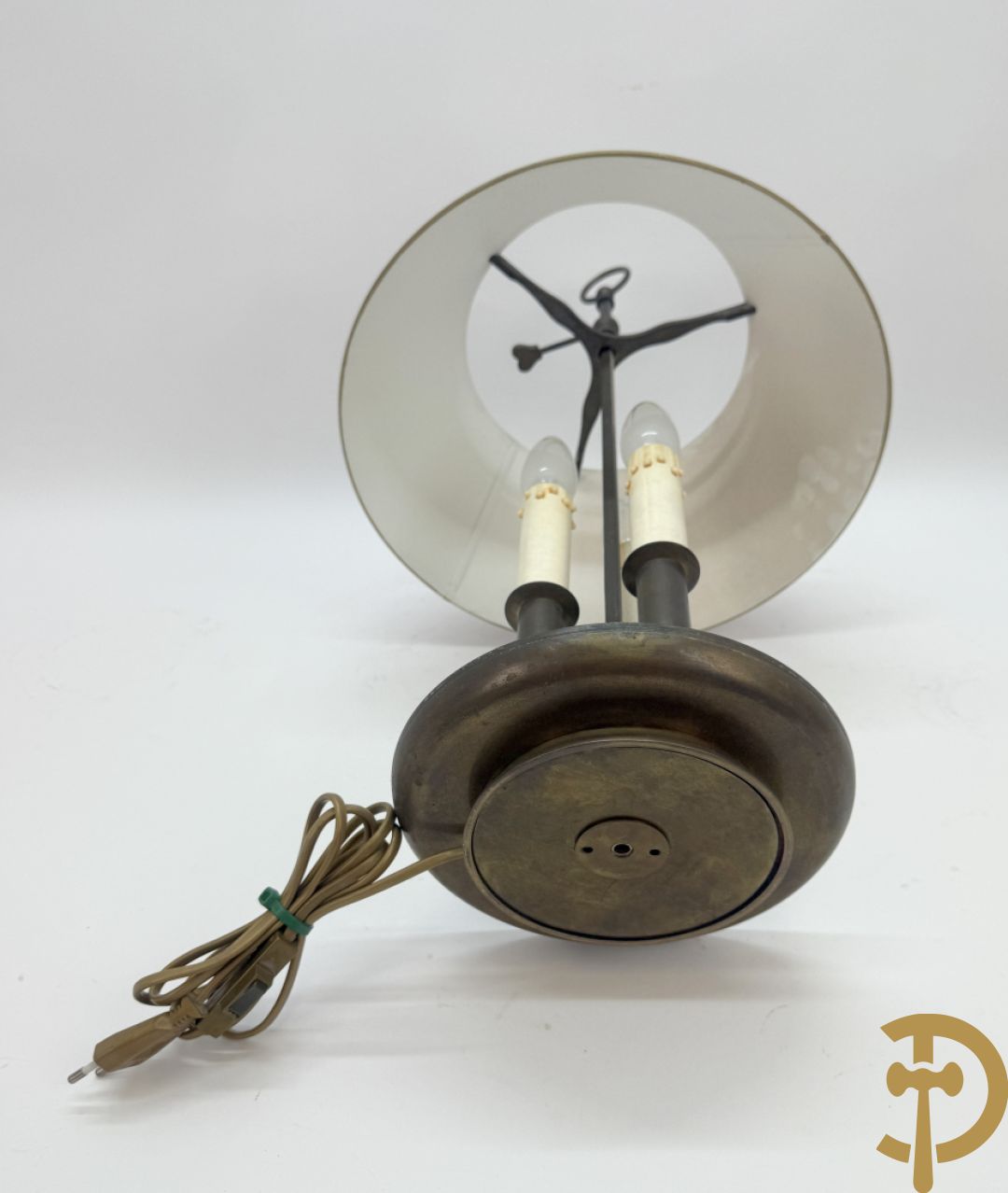 Twee lampes bouillotte in koper met 3 lichtpunten