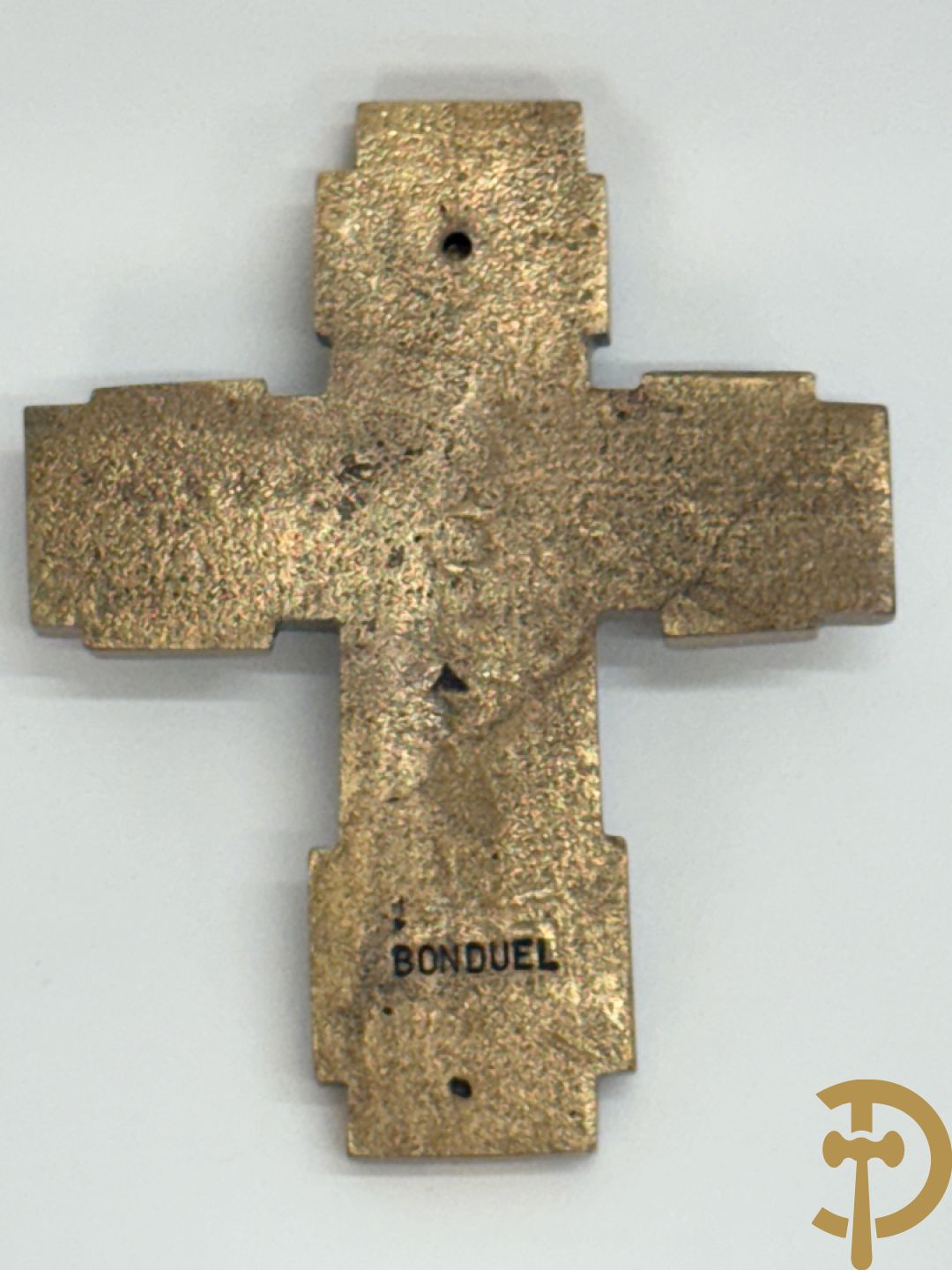 BONDUEL gestempeld - Bronzen kruisje