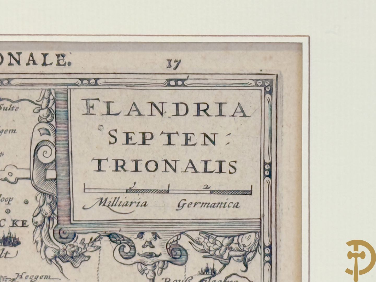 Oude kaart Flandria Septen Trionalis, cartografen Gerhard Mercator, Johannes Janssonius en Johannes Van Waesberge, laat 17e
