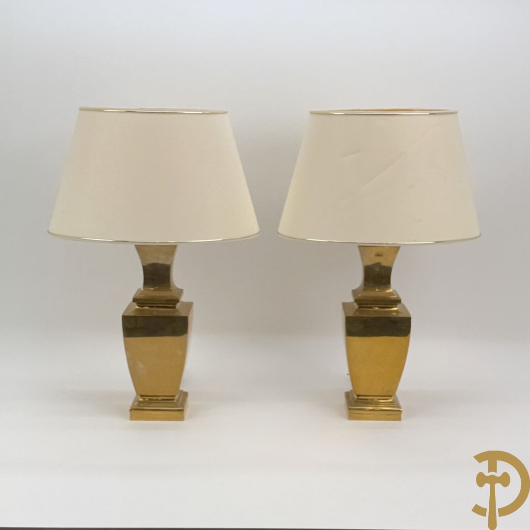 Paar koperen vintage lampadaires, jaren 
