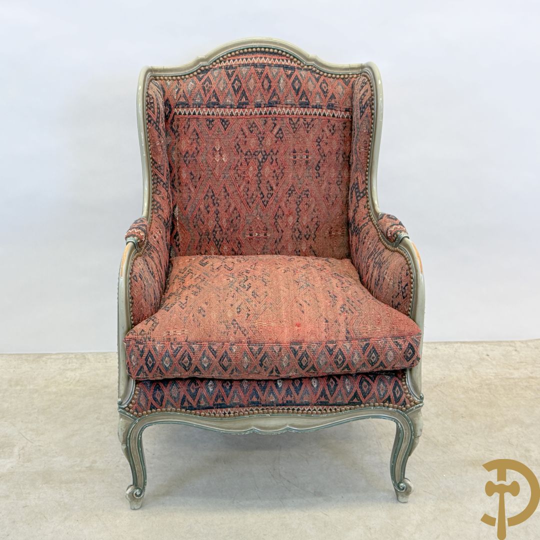Gepatineerde en gemonochromeerde Louis XV bergère