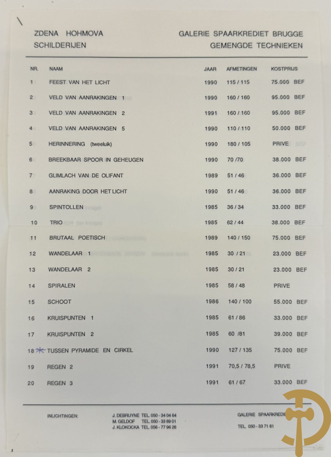 HÖHMOVA Zdena verso gestempeld 
