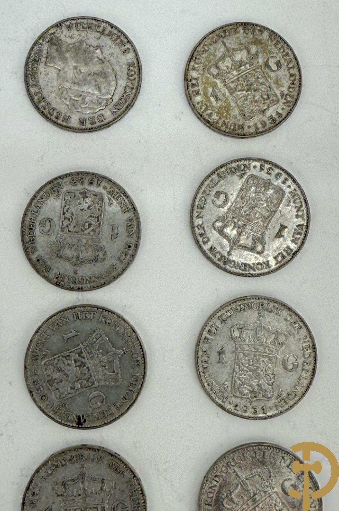 Reeks massief zilveren munten w.o. oude 5 Frank stukken van België en Frankrijk, belgische zilveren munten van 100, 250 en 500 Frank + zilveren munten van 1 Gulden Nederland