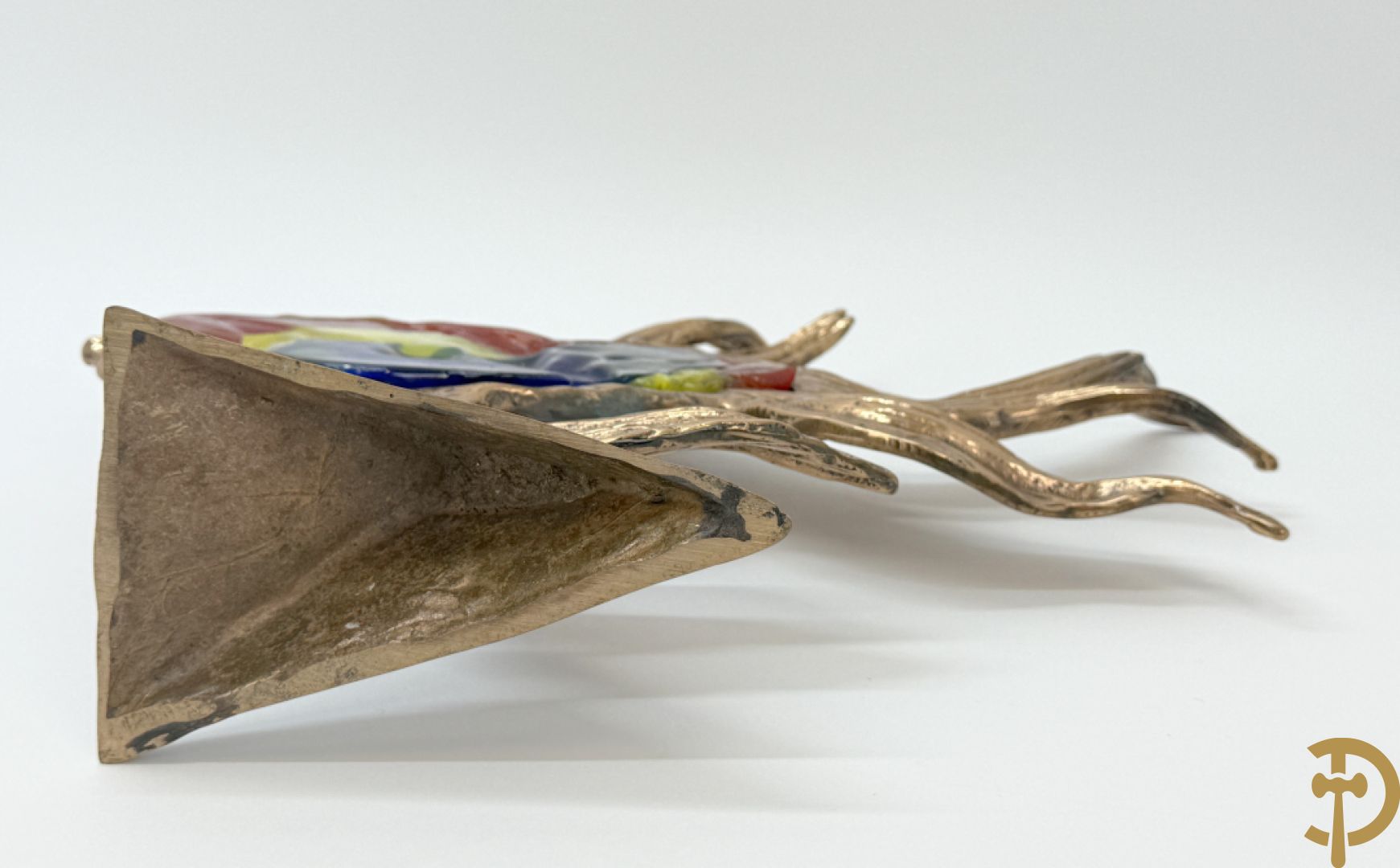 LOHE getekend - Bronssculptuur van vis met glaspasta