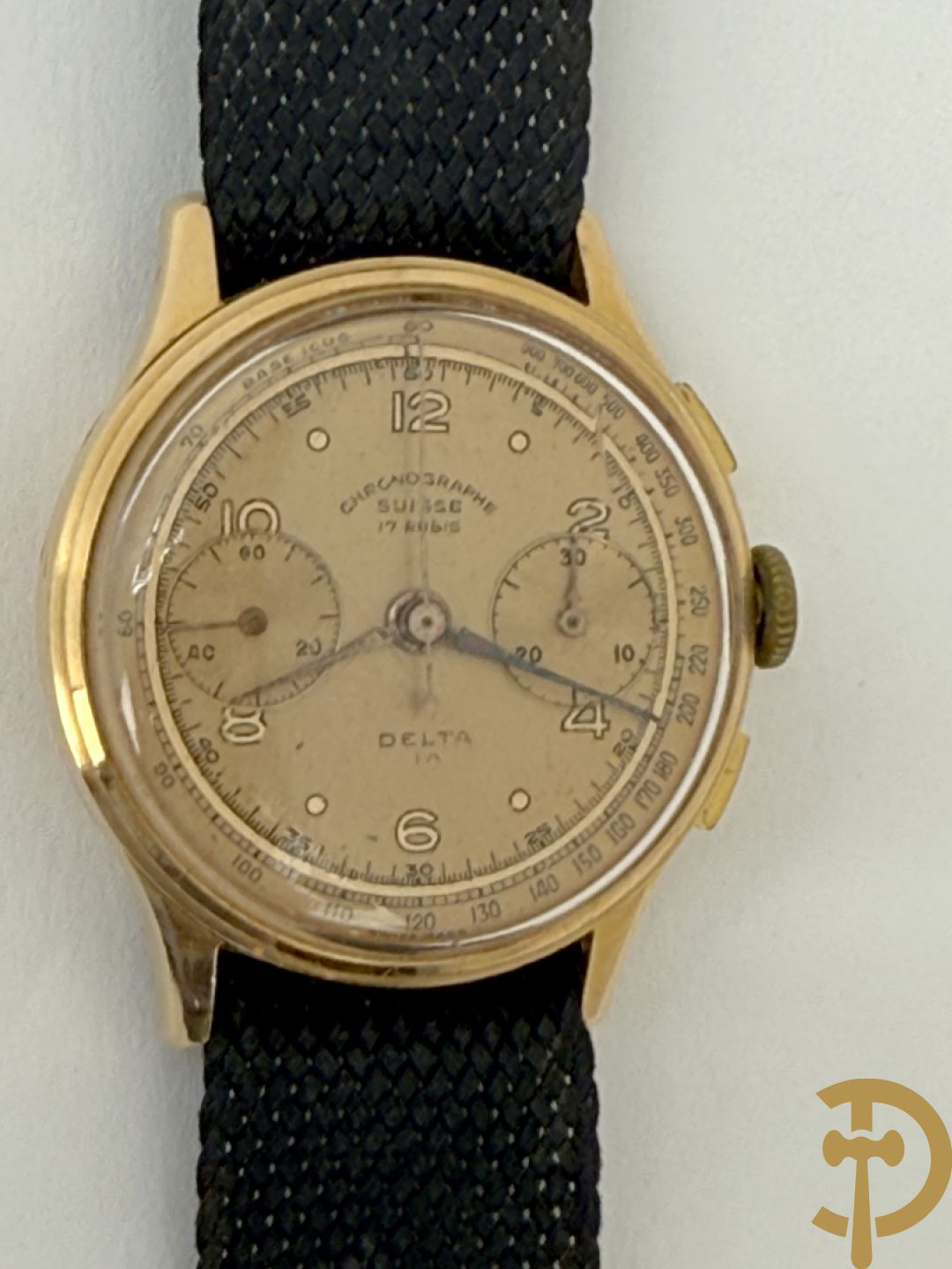 Vintage herenuurwerk Chronographe Suisse met gouden kast, jaren 
