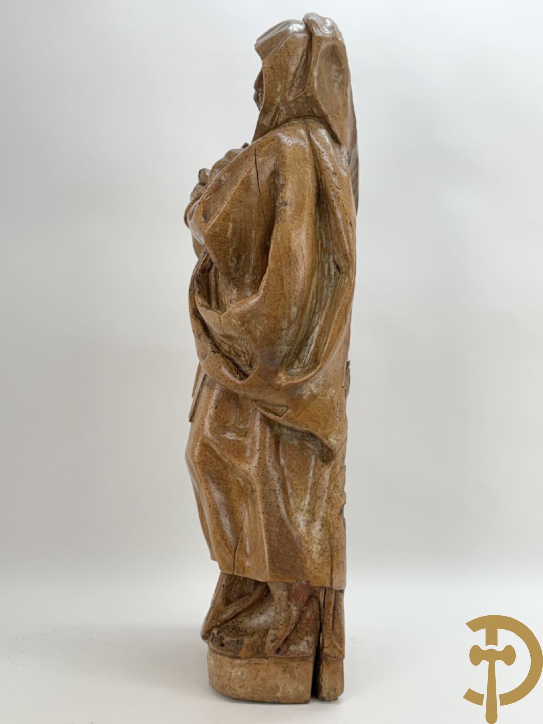 Houtgesculpteerd Mariabeeld, 18e