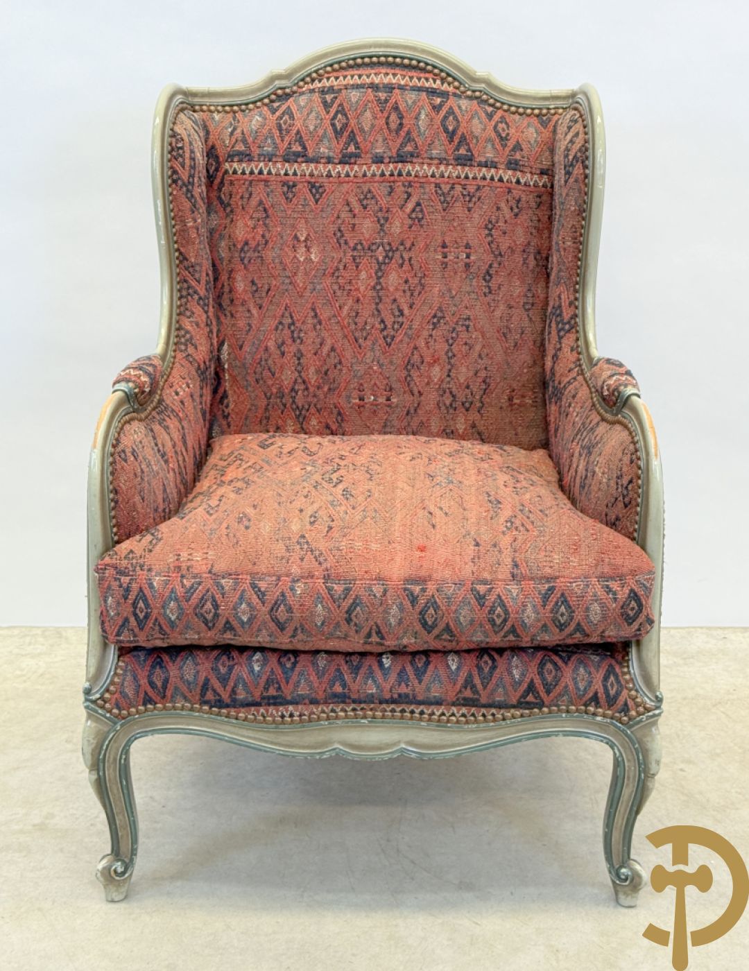 Gepatineerde en gemonochromeerde Louis XV bergère