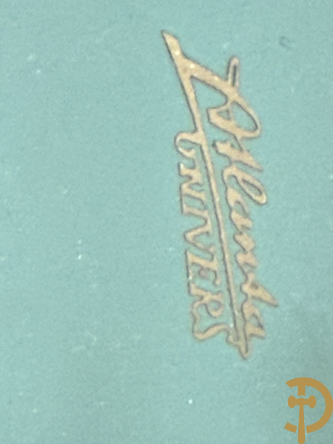 Vintage muurklok met groene fond, Atlanta Univers, jaren 
