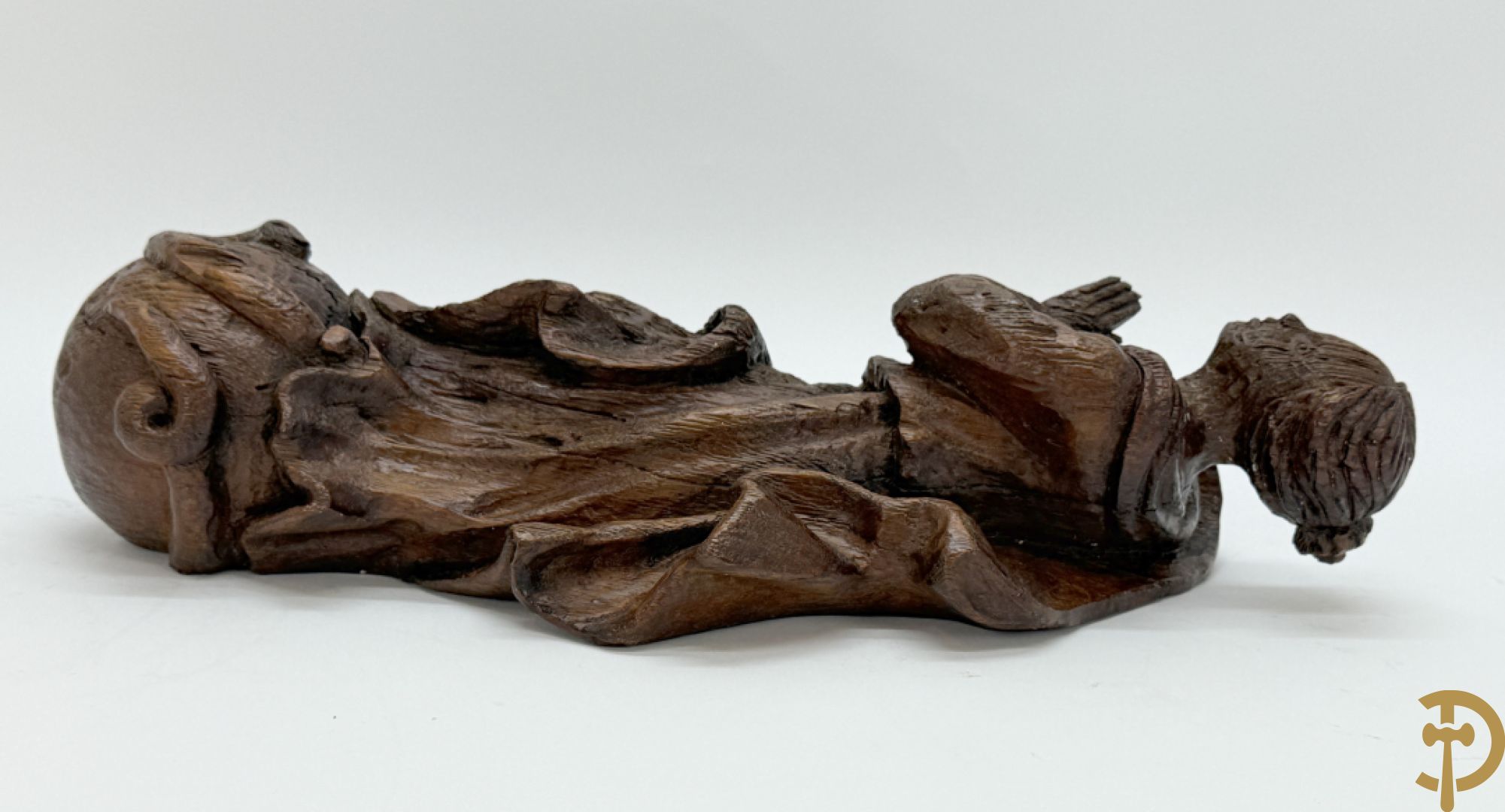 Eikenhouten verweerde houtsculptuur 