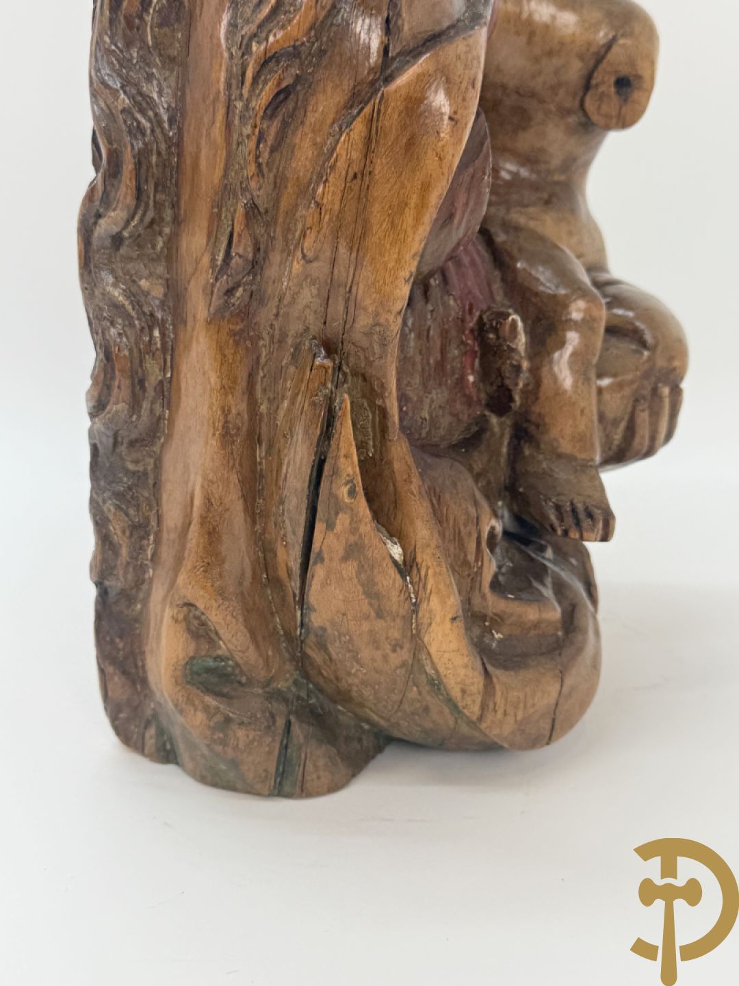 Houtsculptuur Madonna met kind