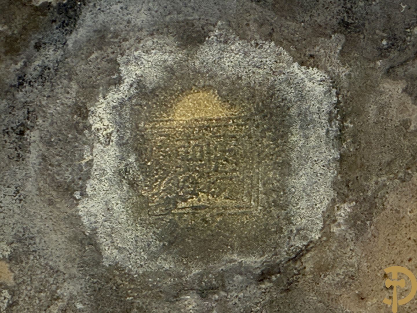 Aziatische bronzen boedha op met schriftrol lotusbloem, jaren 