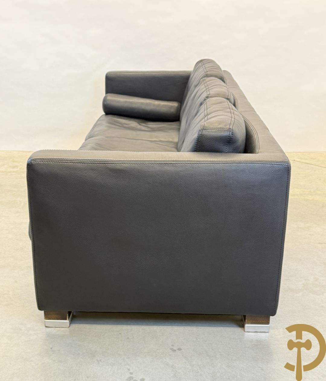 Zwart lederen design driezit Durlet