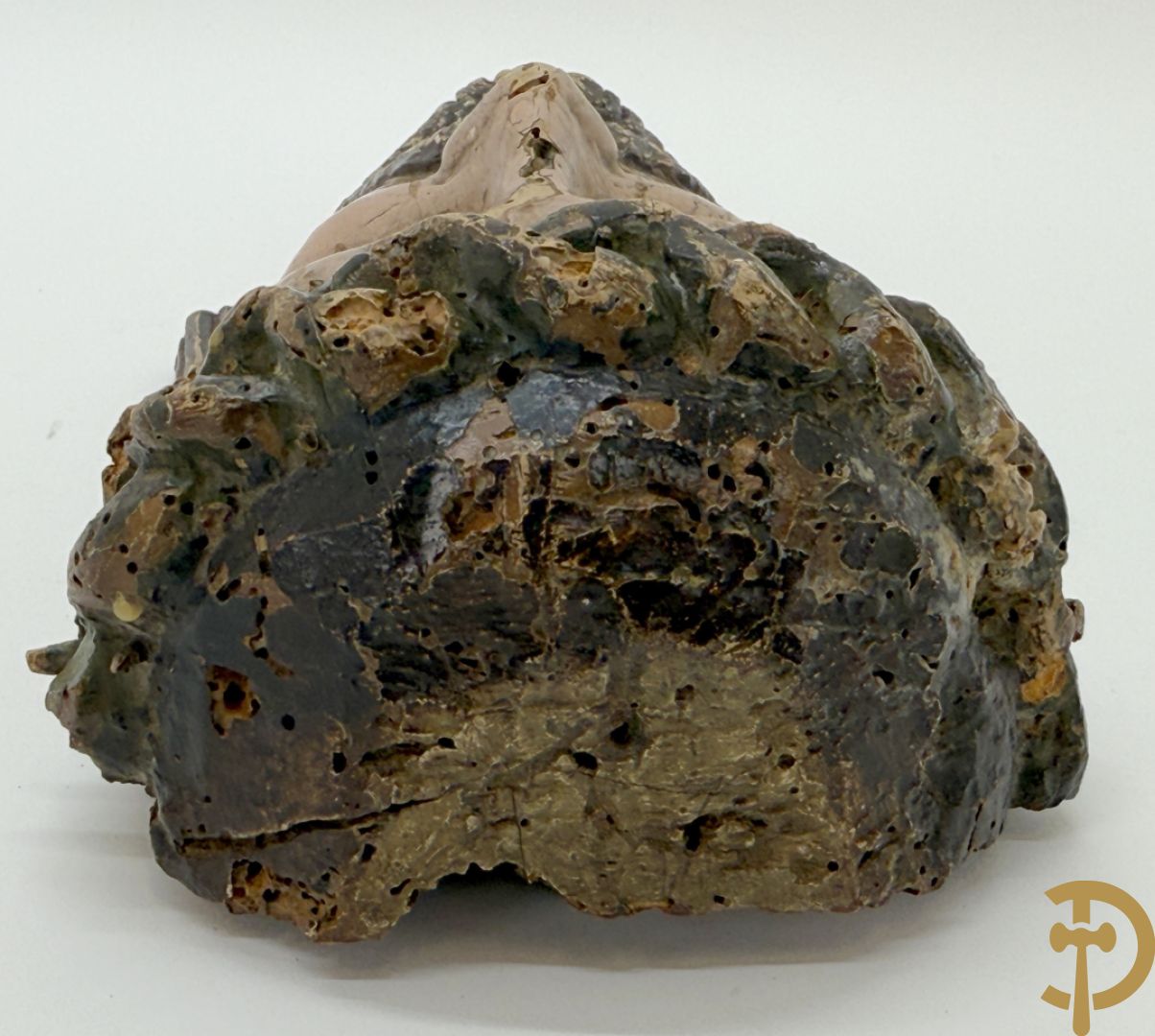 Gepolychromeerde houtsculptuur van Christushoofd