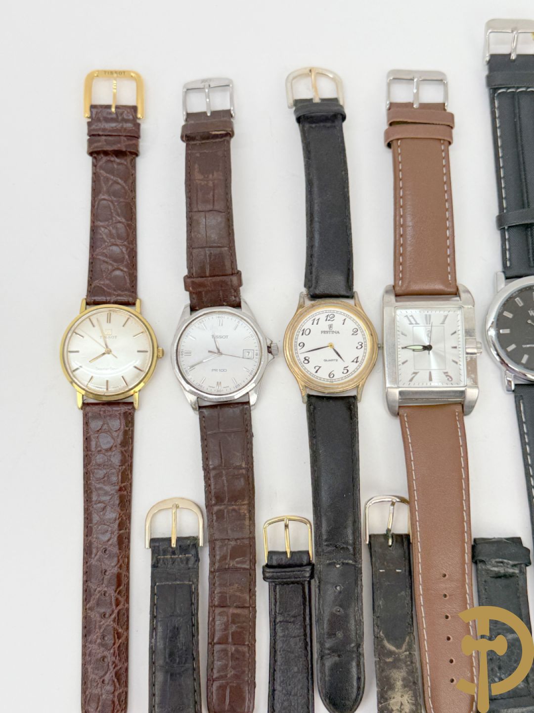 17 herenpolsbanduurwerken Tissot, Festina e.a.