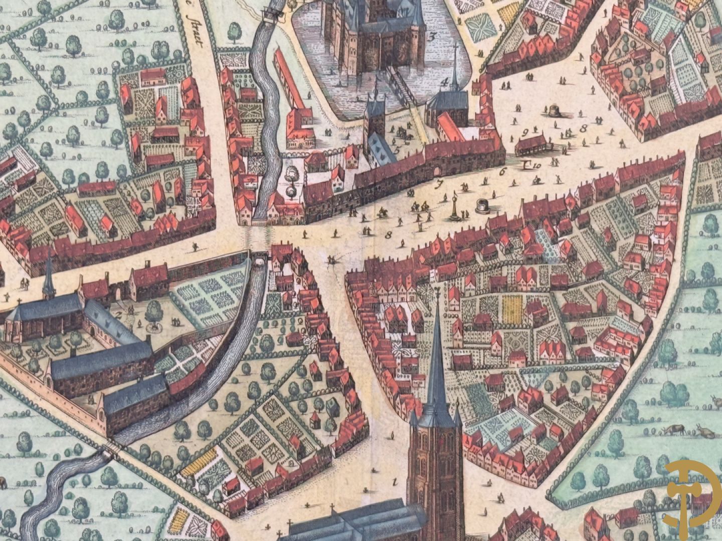 Oud ingekleurde kaart Blaue van Steenvoorde