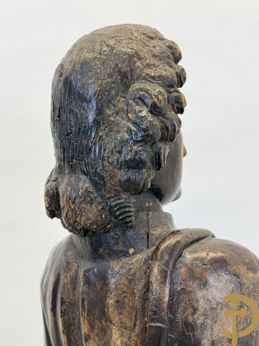 Vlaamse houtsculptuur van apostel, 18e
