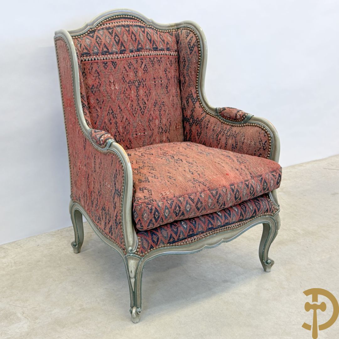 Gepatineerde en gemonochromeerde Louis XV bergère