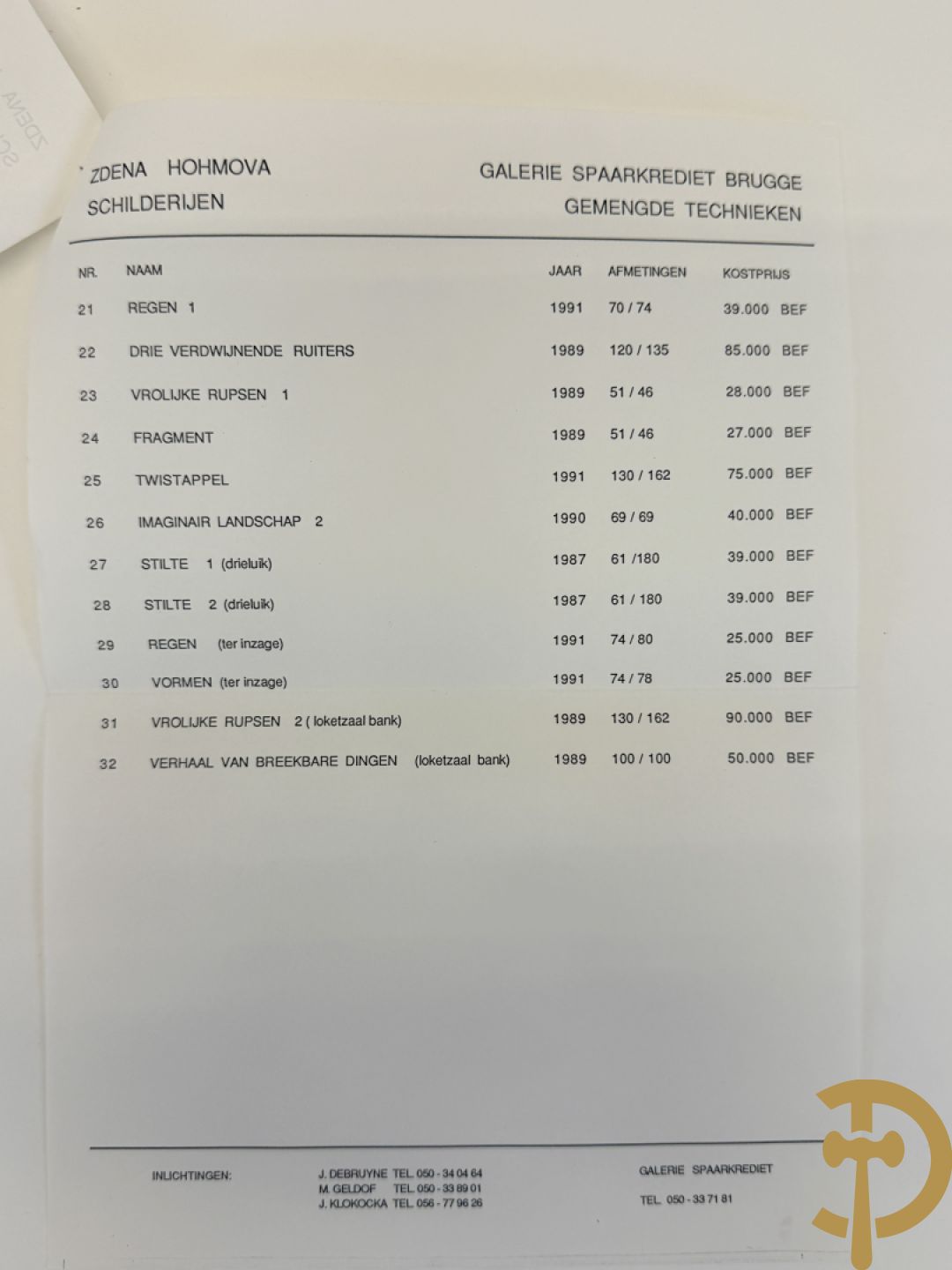 HÖHMOVA Zdena verso gestempeld 