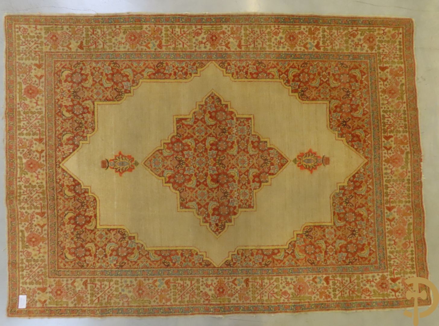 Perzisch handgeknoopt tapijt Tabriz Djaffer atelier (Maitre Djaffer) linnen en katoen, laat 19e