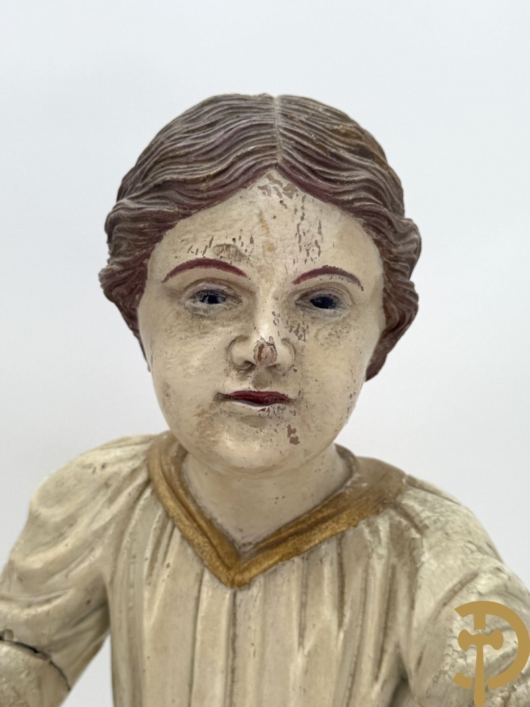 Gepolychromeerd houtgesculpteerd beeld van Jezus die predikt, laat 18e - vroeg 19e
