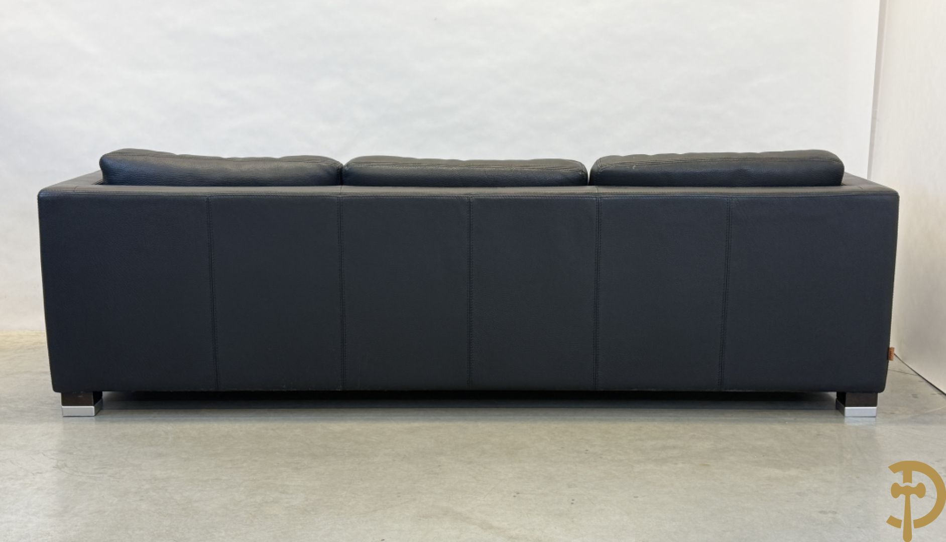 Zwart lederen design driezit Durlet