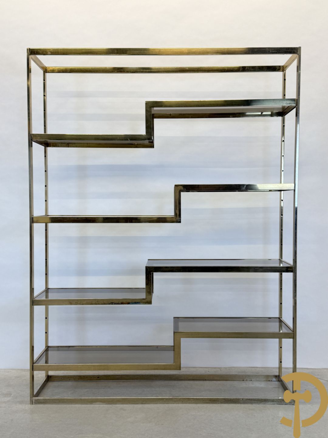Etagère Belgochrom met fumé glas, jaren 