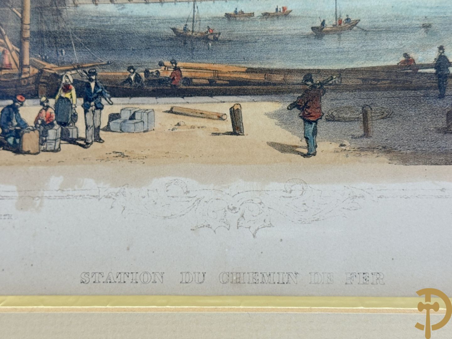 BORREMANS H. (4 stuks) en BUFFA (2 stuks) en CARSE (1 stuk) van - Zeven ingekleurde gravures van Oostende met o.a. Kursaal, vuurtoren, station en pier