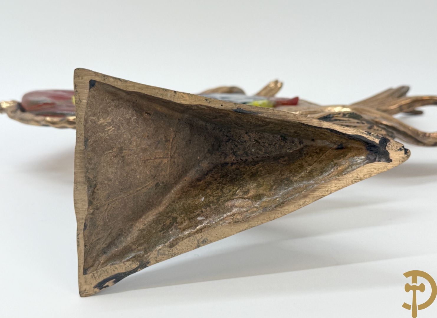 LOHE getekend - Bronssculptuur van vis met glaspasta