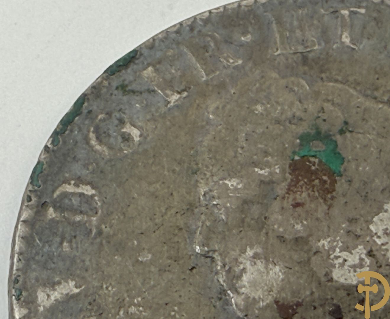 Antieke 18e Franse zilveren munt van Lodewijk XV, gedateerd 1740