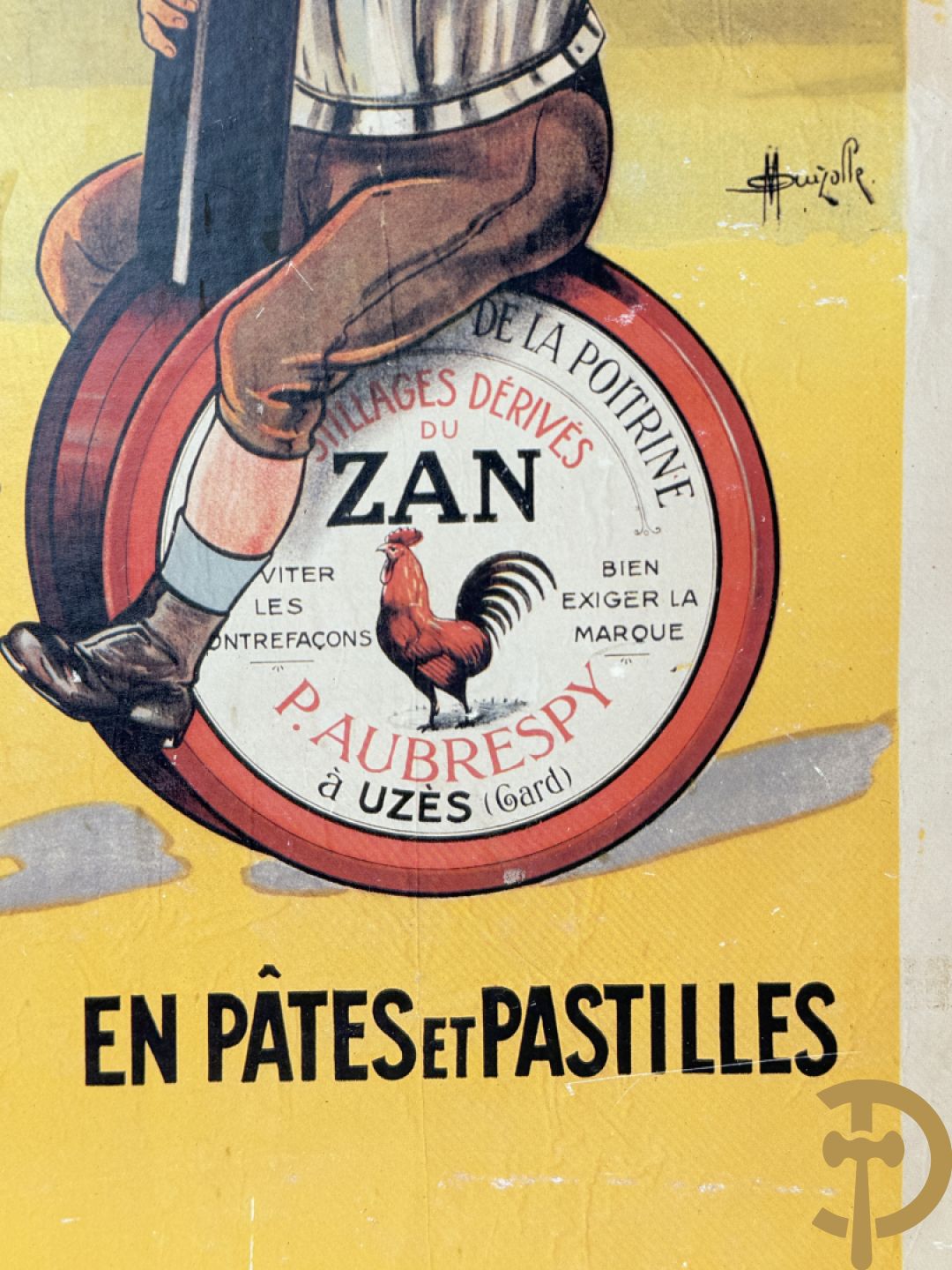 Lot kartonnen publiciteitsmateriaal o.a. Zan door Bernard Carant/Paris, G.ve Tessier Fils door Max Sidaine en Biscottes Reinette