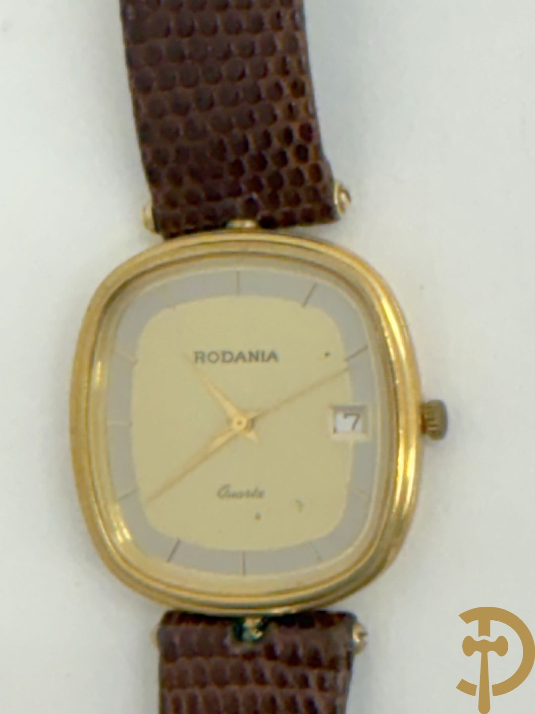 Drie dameshorloges met vergulde armband Rodania + herenuurwerk Rodania