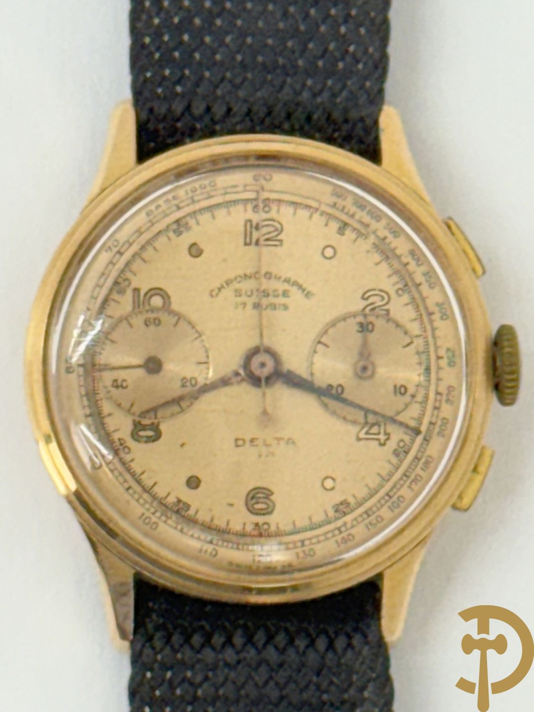 Vintage herenuurwerk Chronographe Suisse met gouden kast, jaren 