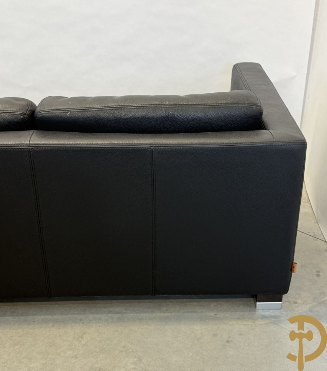 Zwart lederen design driezit Durlet