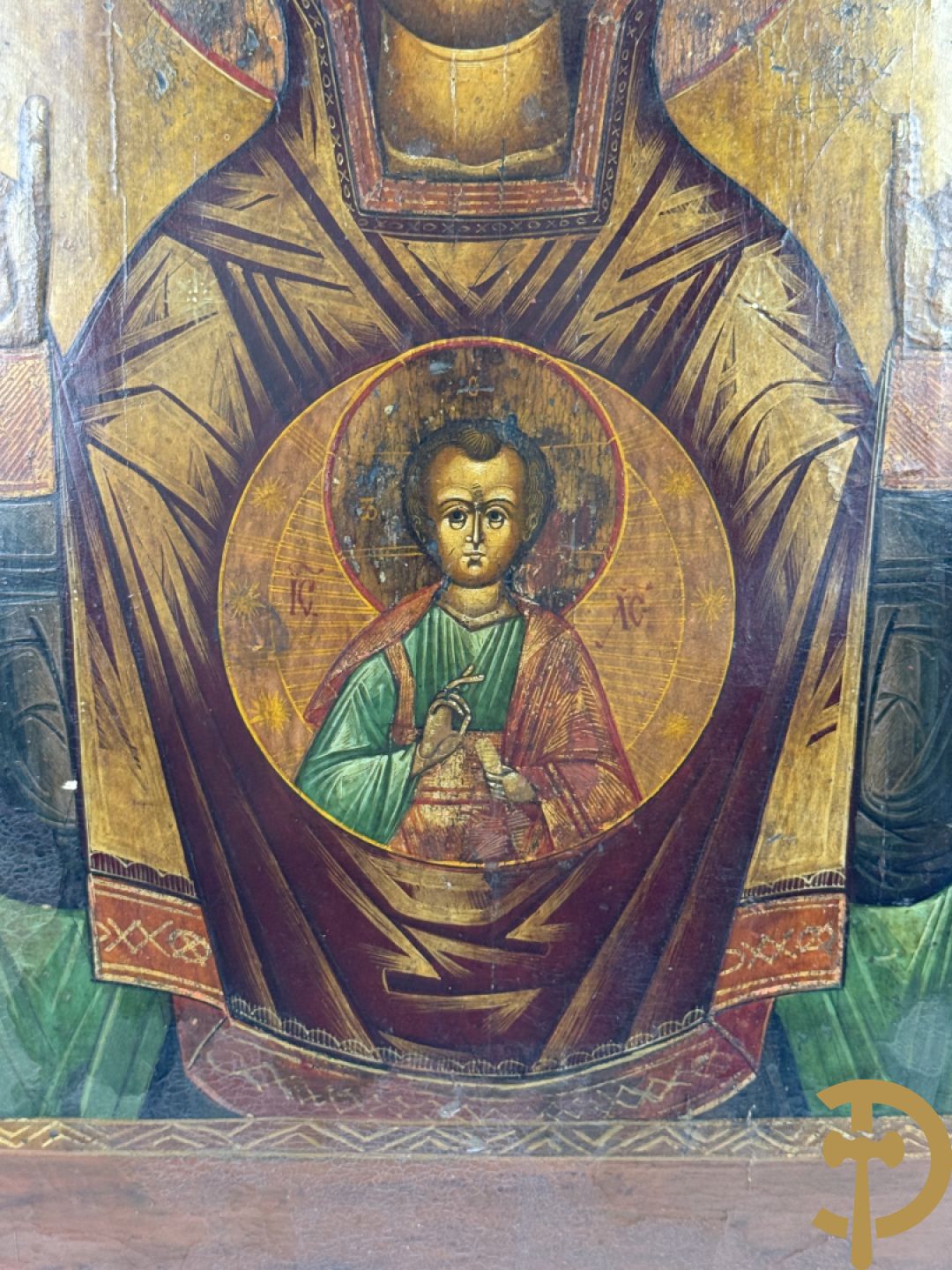 Russische ikoon Moeder Gods van het teken