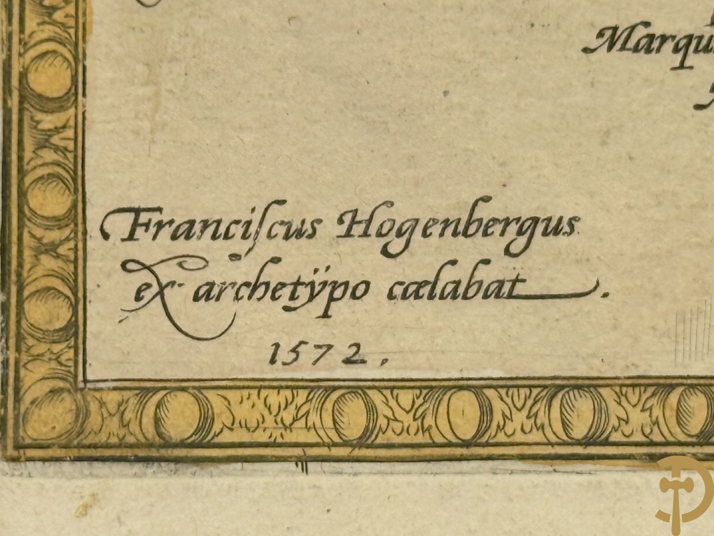 Oud handgekleurde kaart van Ortelius, zicht op Henegouwen, 1572