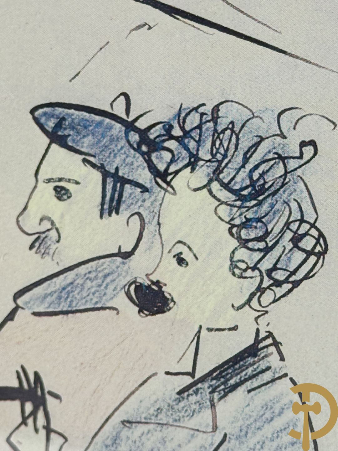 PICASSO (naar) Vijf ludieke prenten met personages - seriegrafieën