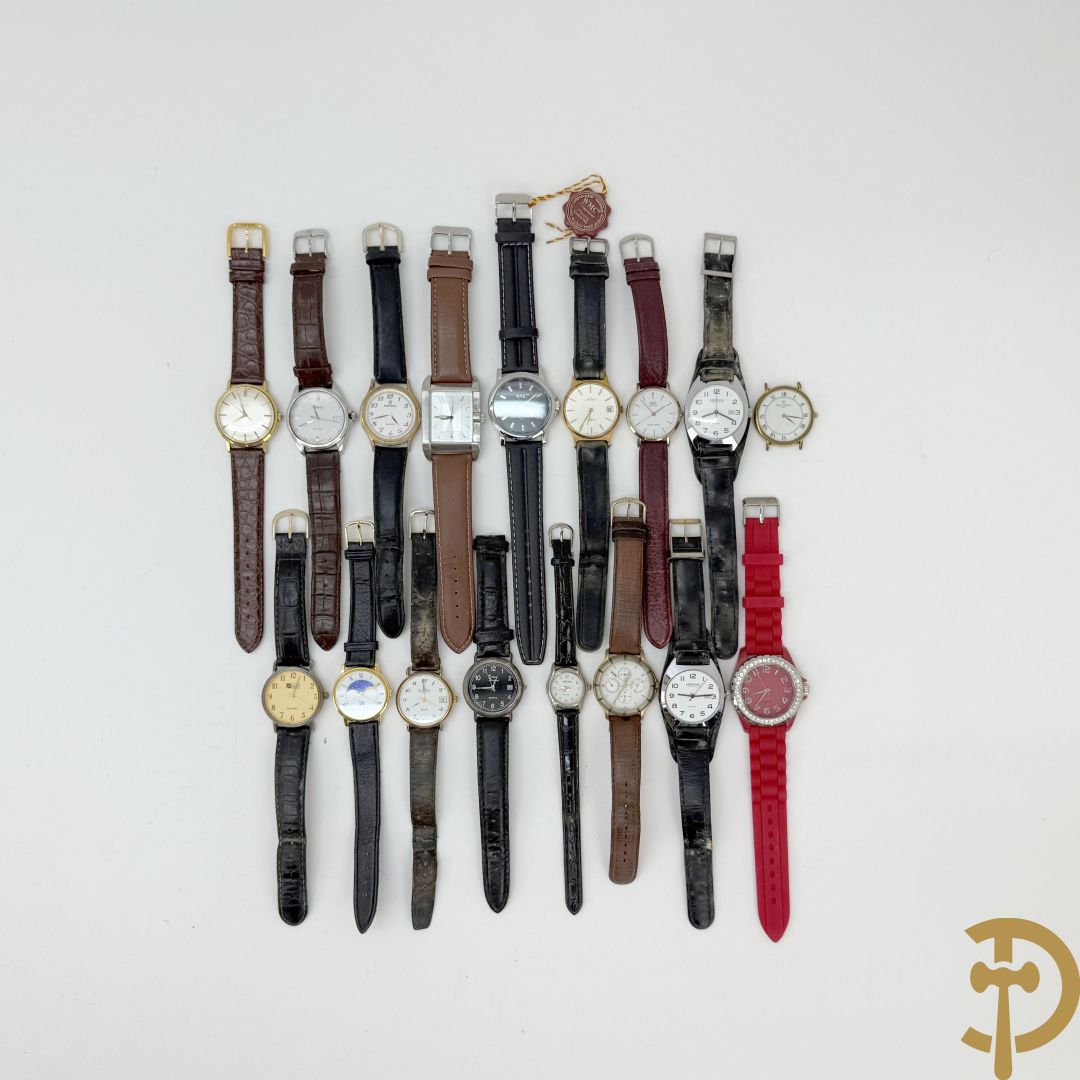 17 herenpolsbanduurwerken Tissot, Festina e.a.