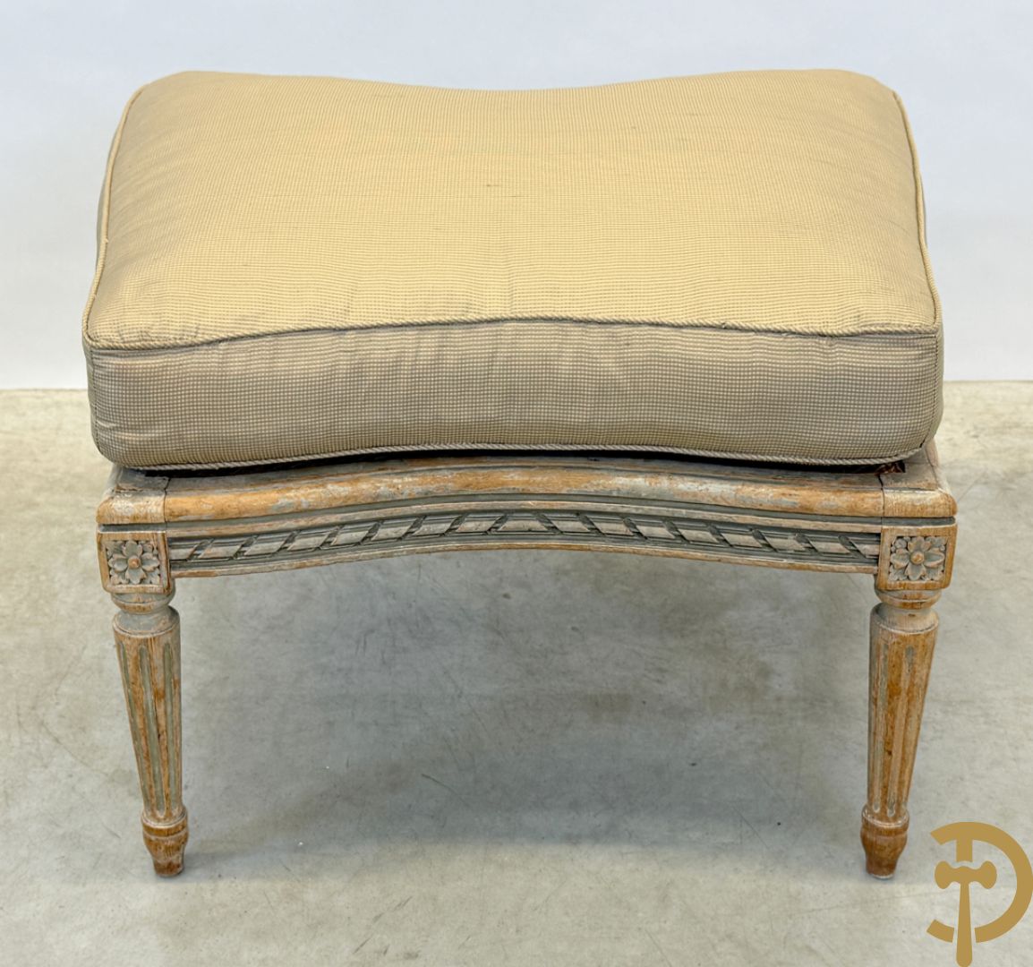 Louis XVI duchesse brisée met dubbele canage, gepatineerd, 19e