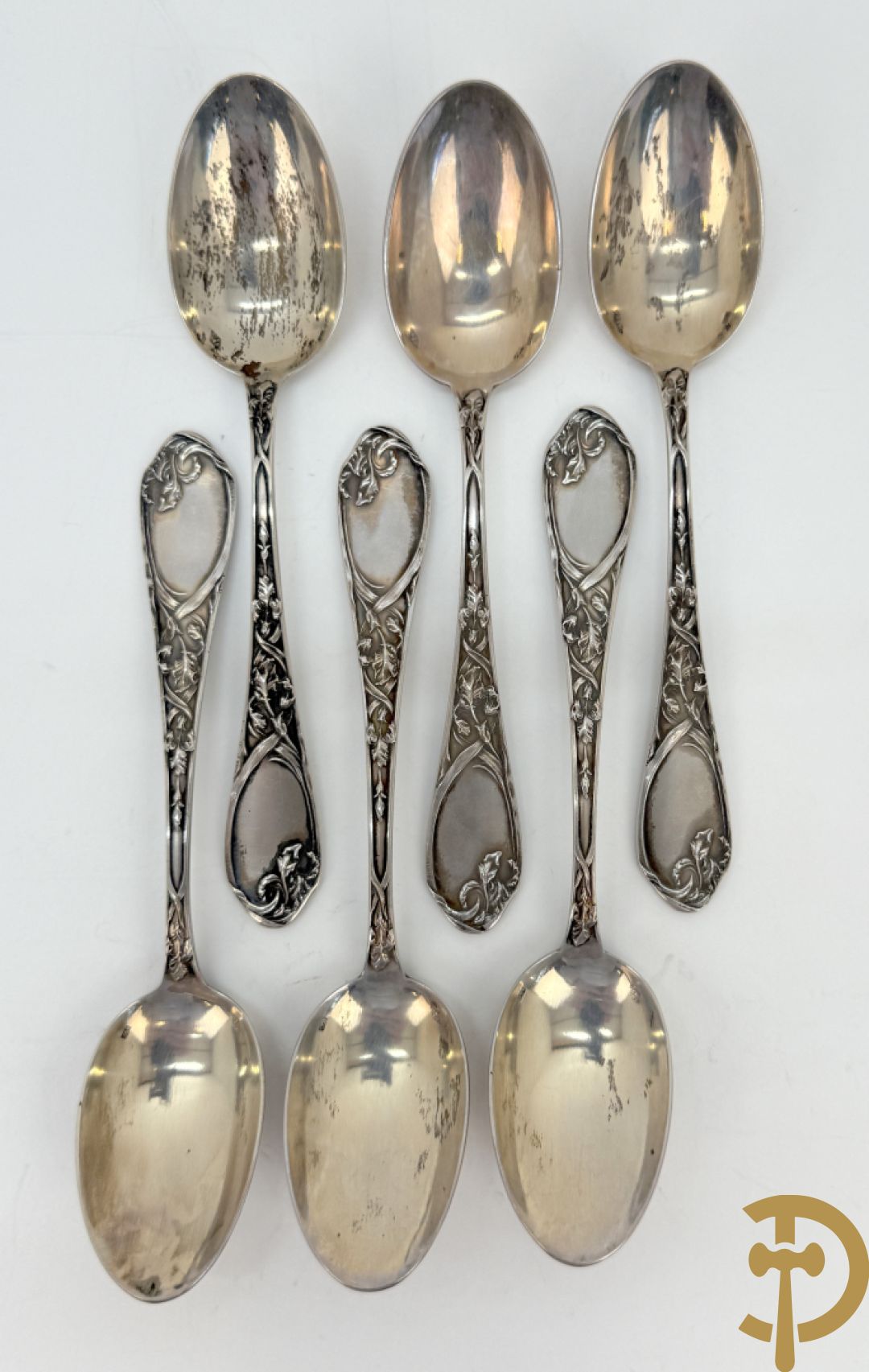 11 massief zilveren ijslepels + 6 koffielepels in massief zilver