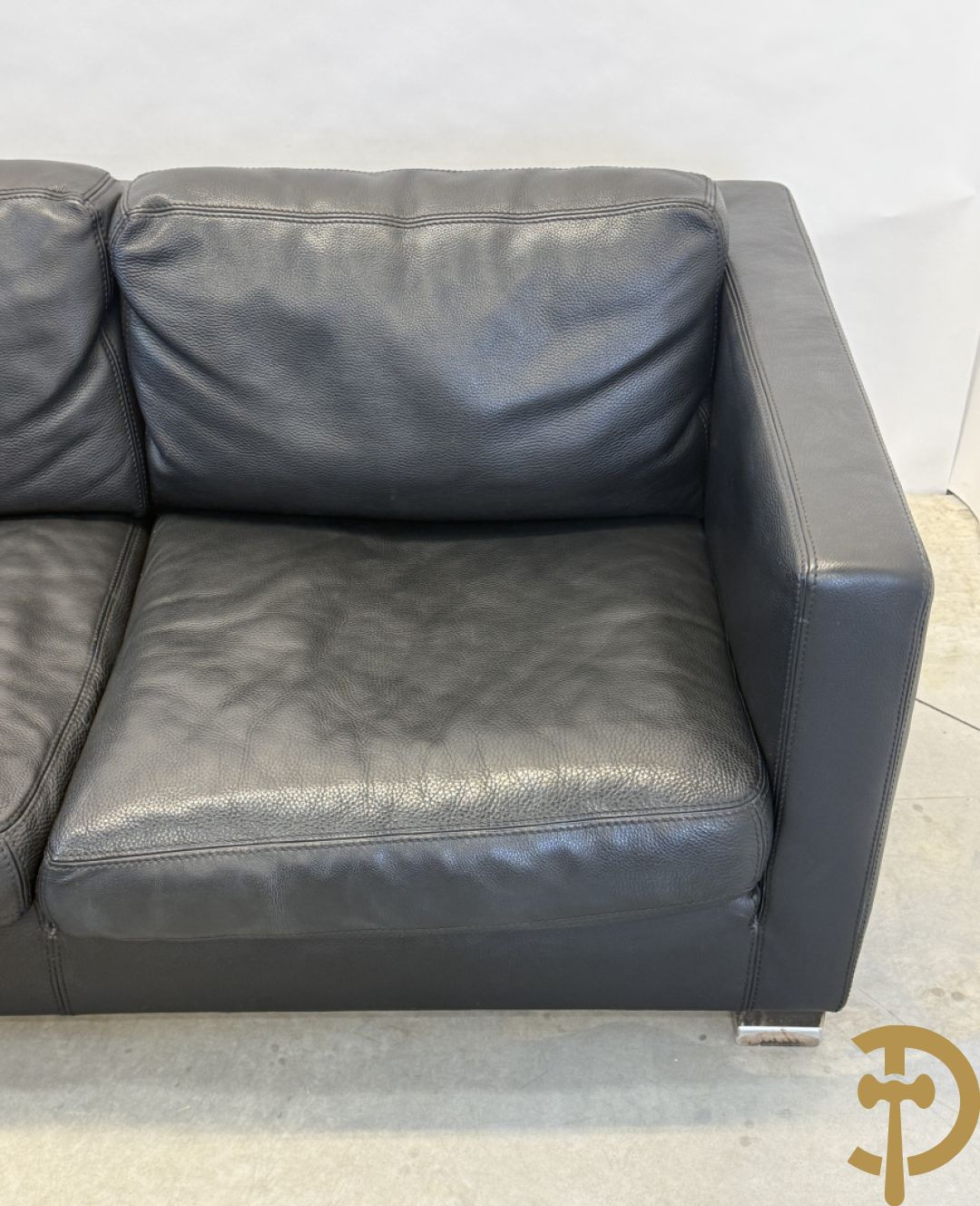 Zwart lederen design driezit Durlet