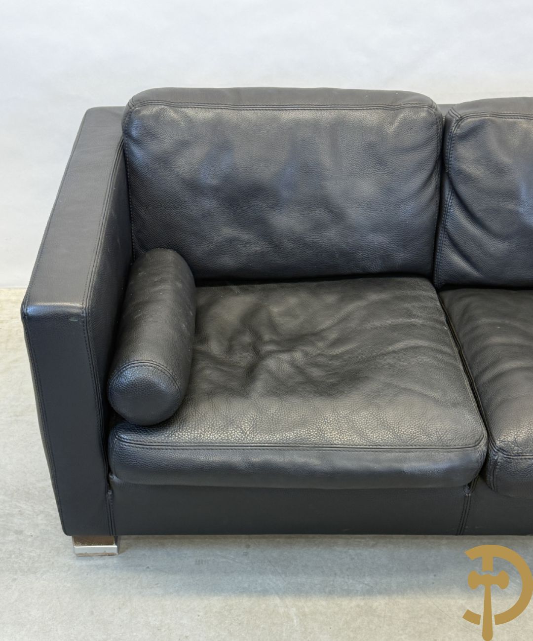 Zwart lederen design driezit Durlet