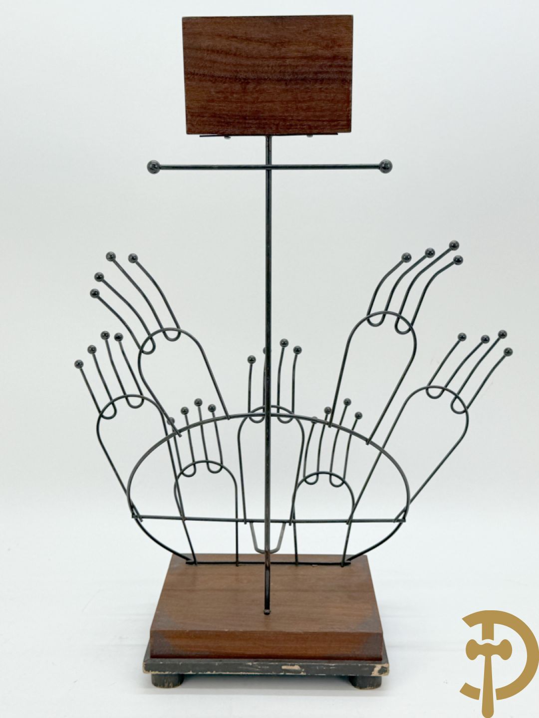 Vintage reclamerek met metalen frame voor dameshandschoenen, Gants, Gloves Martin