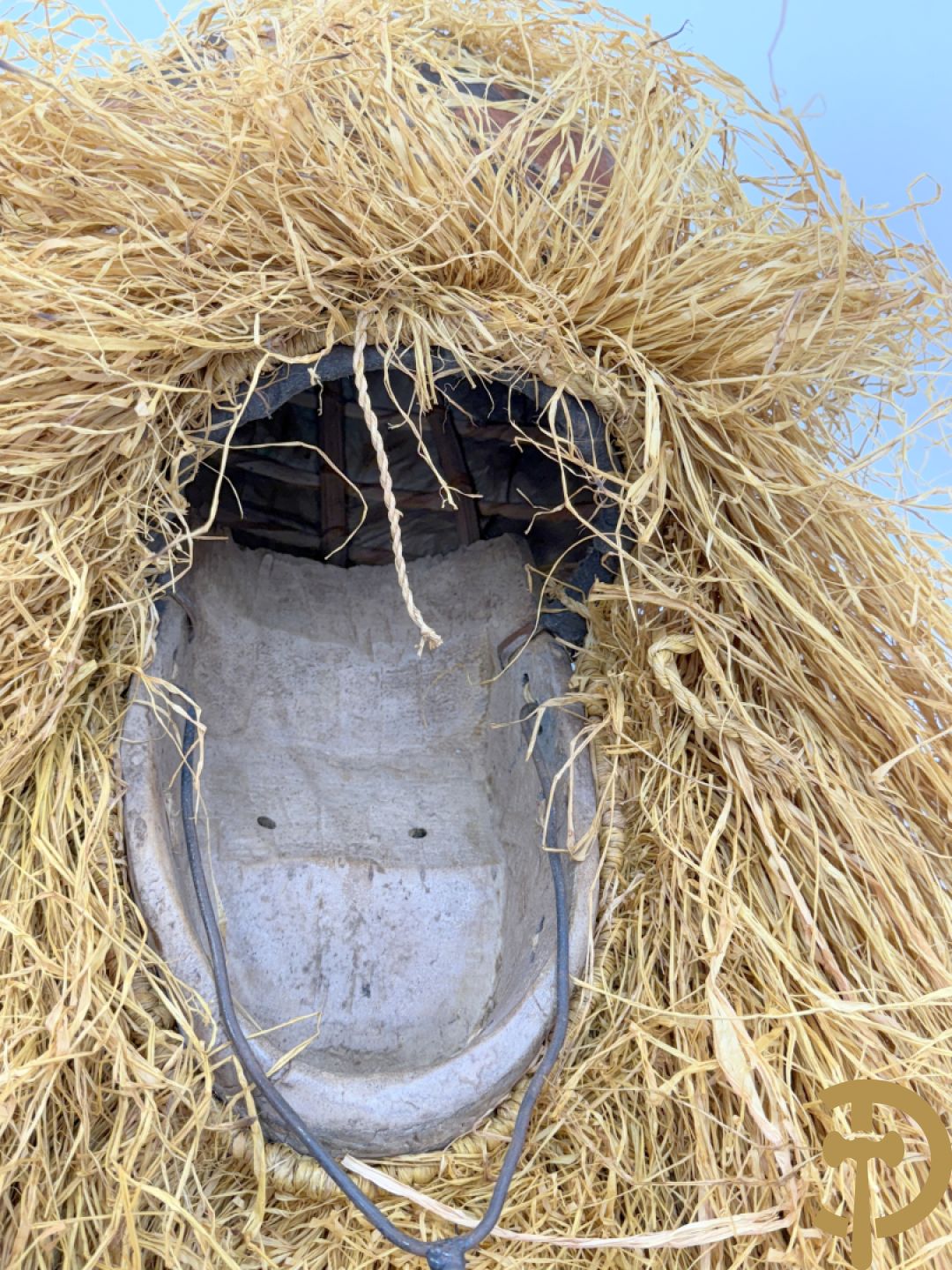 Afrikaans Yaka masker met raffia