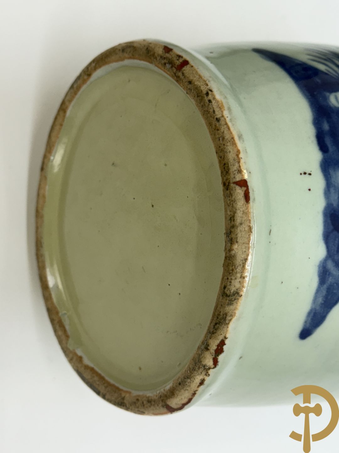 Paar Chinese porseleinen blauw/wit vazen met bloemendecor